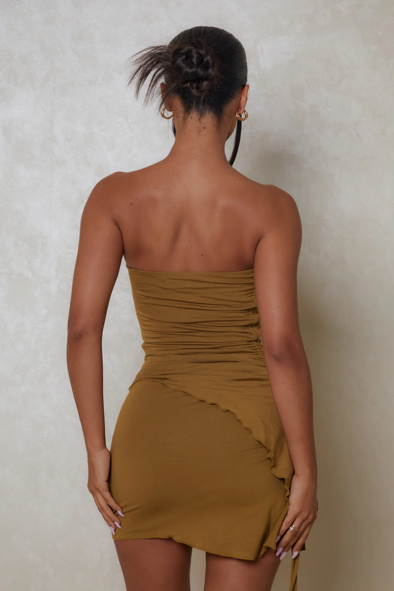 The Bandeau Ruche Set in Olive