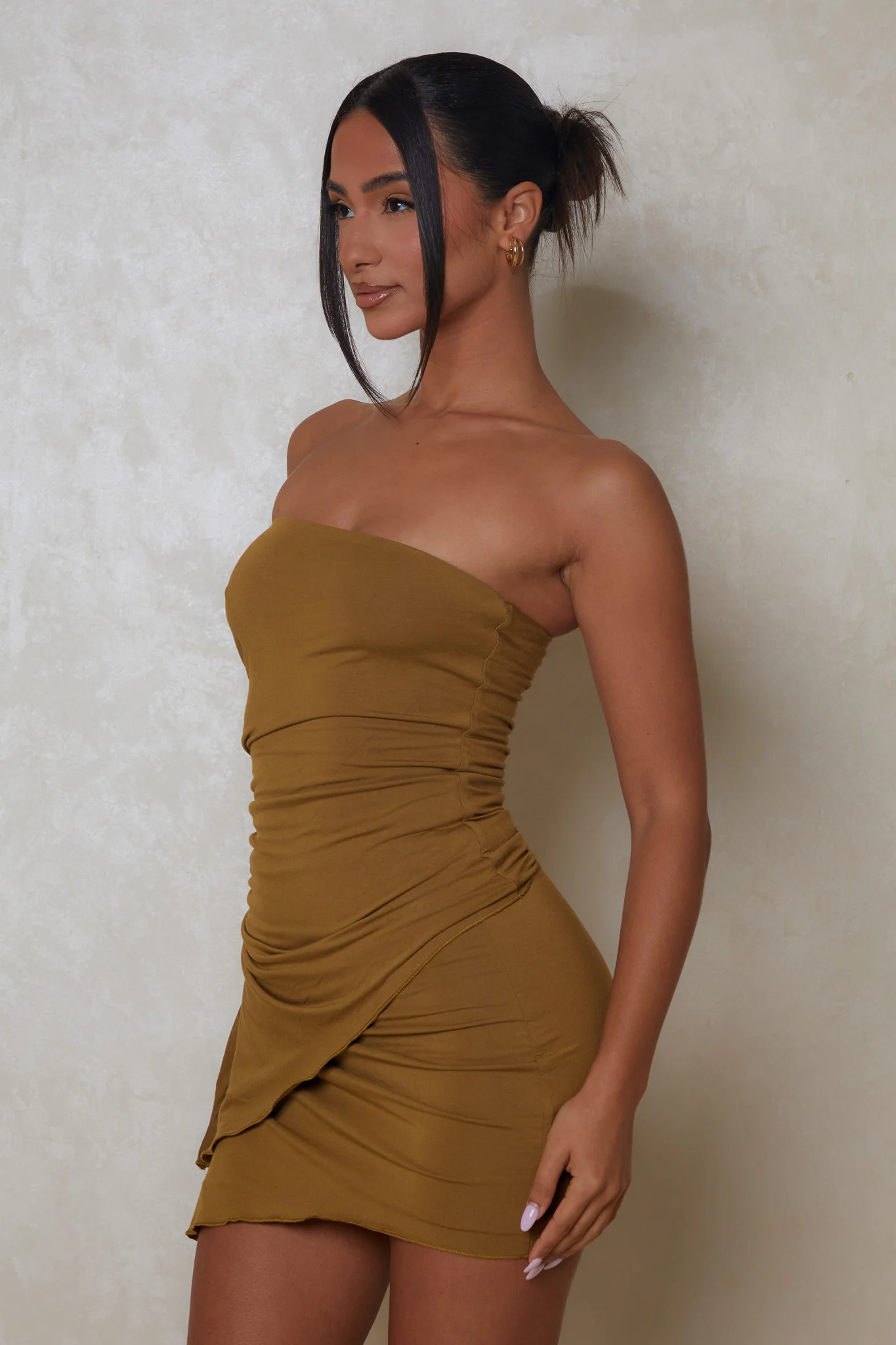 The Bandeau Ruche Set in Olive