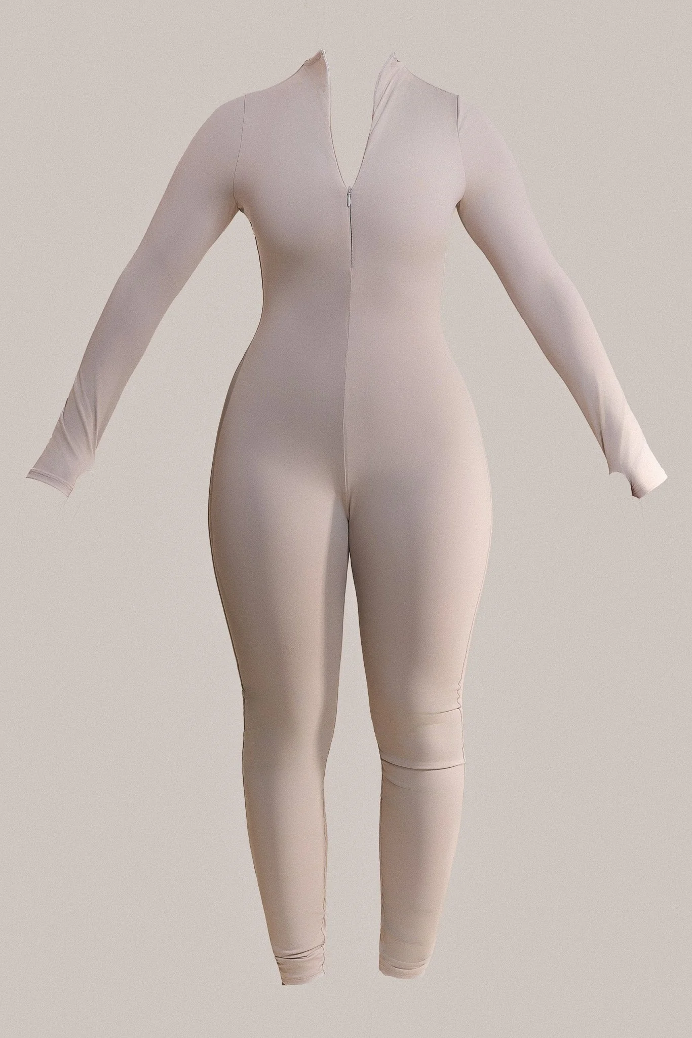 Contour Zip Up Jumpsuit in Grey