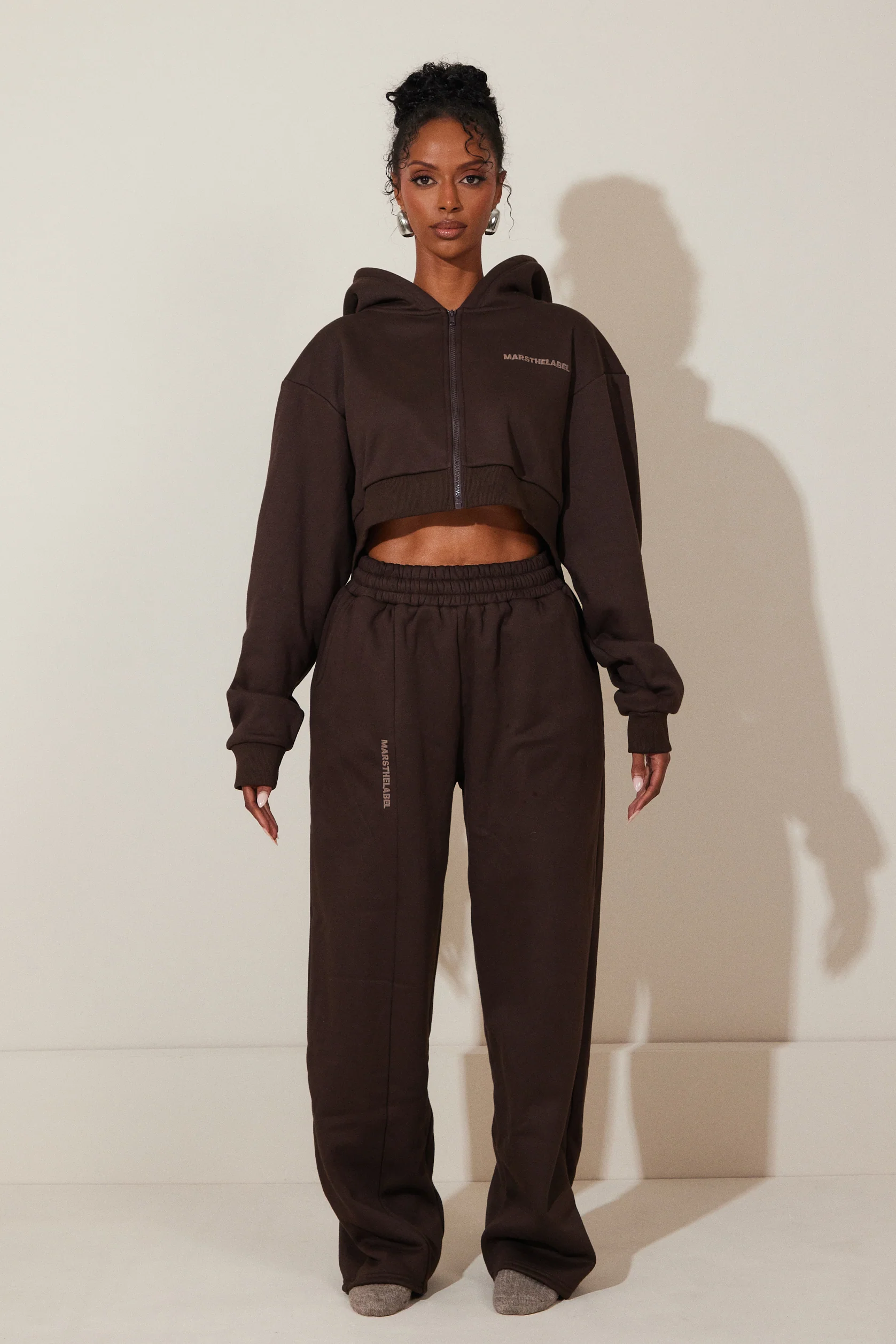 The Essentials Cropped Jacket in Brown