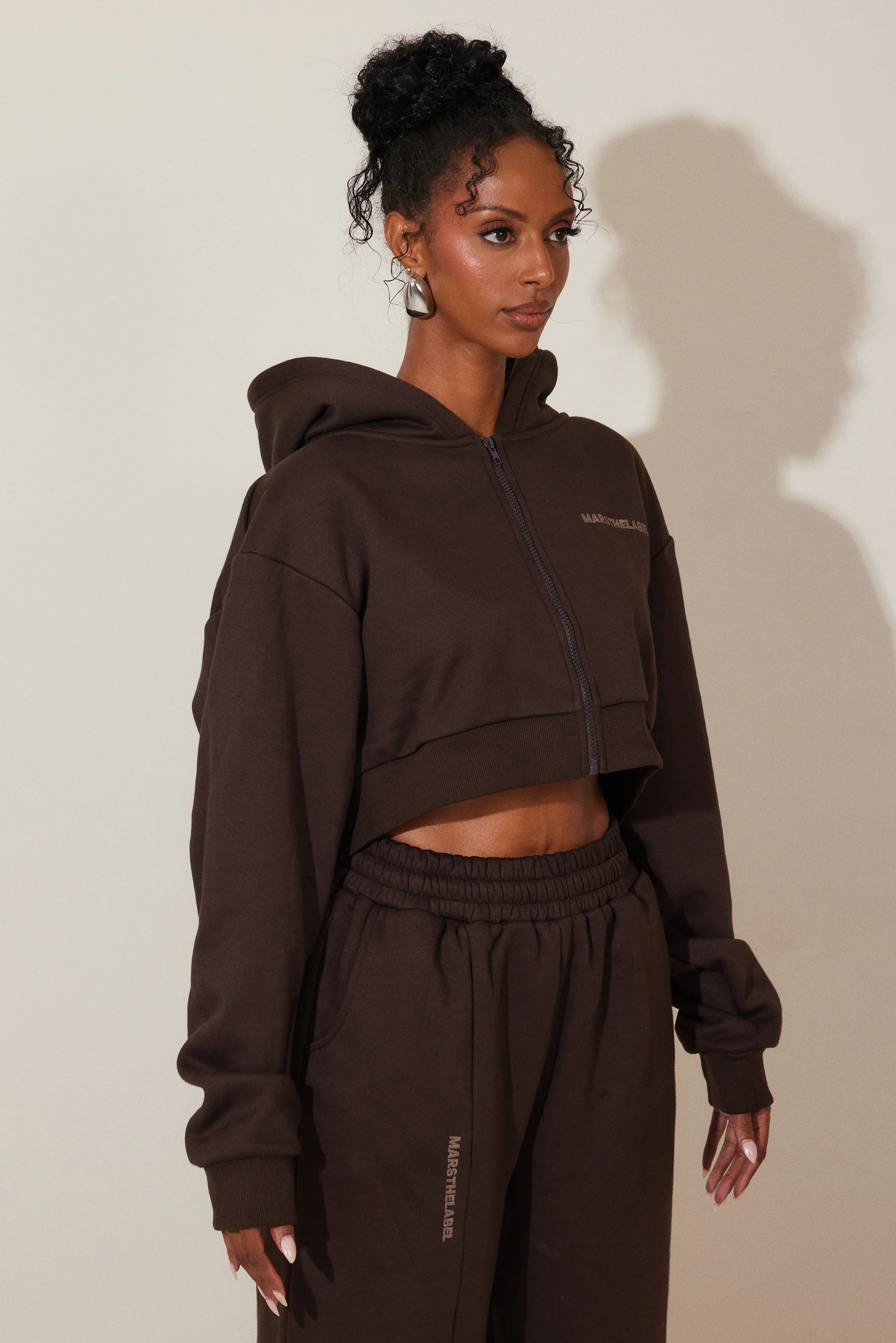 The Essentials Cropped Jacket in Brown