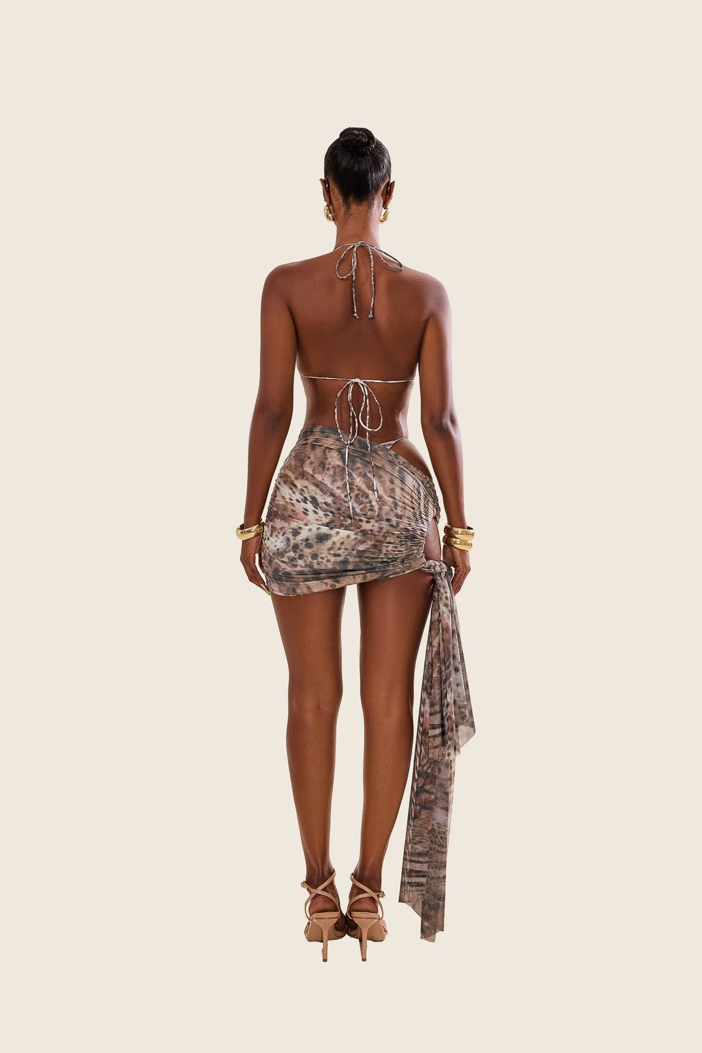 The Twist Coverup Skirt in Animal Print