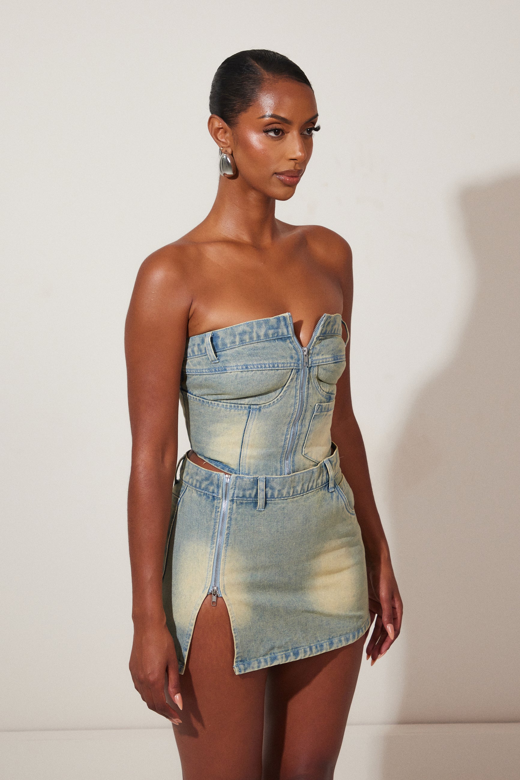 6923-sora-denim-skirt-yellow-wash-2.jpg Sora Denim Skirt - Yellow Wash