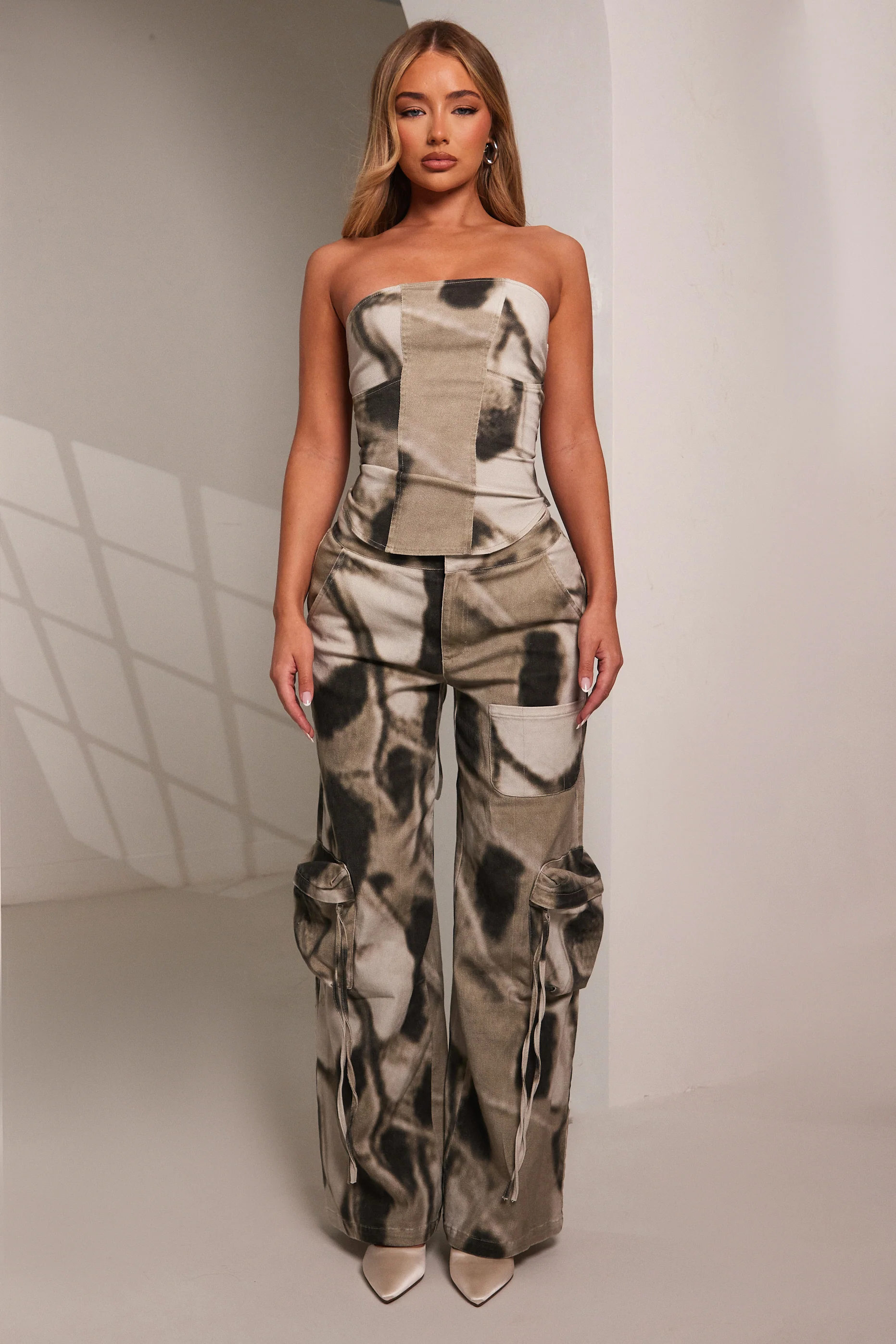 The Willow Corset in Tonal Print
