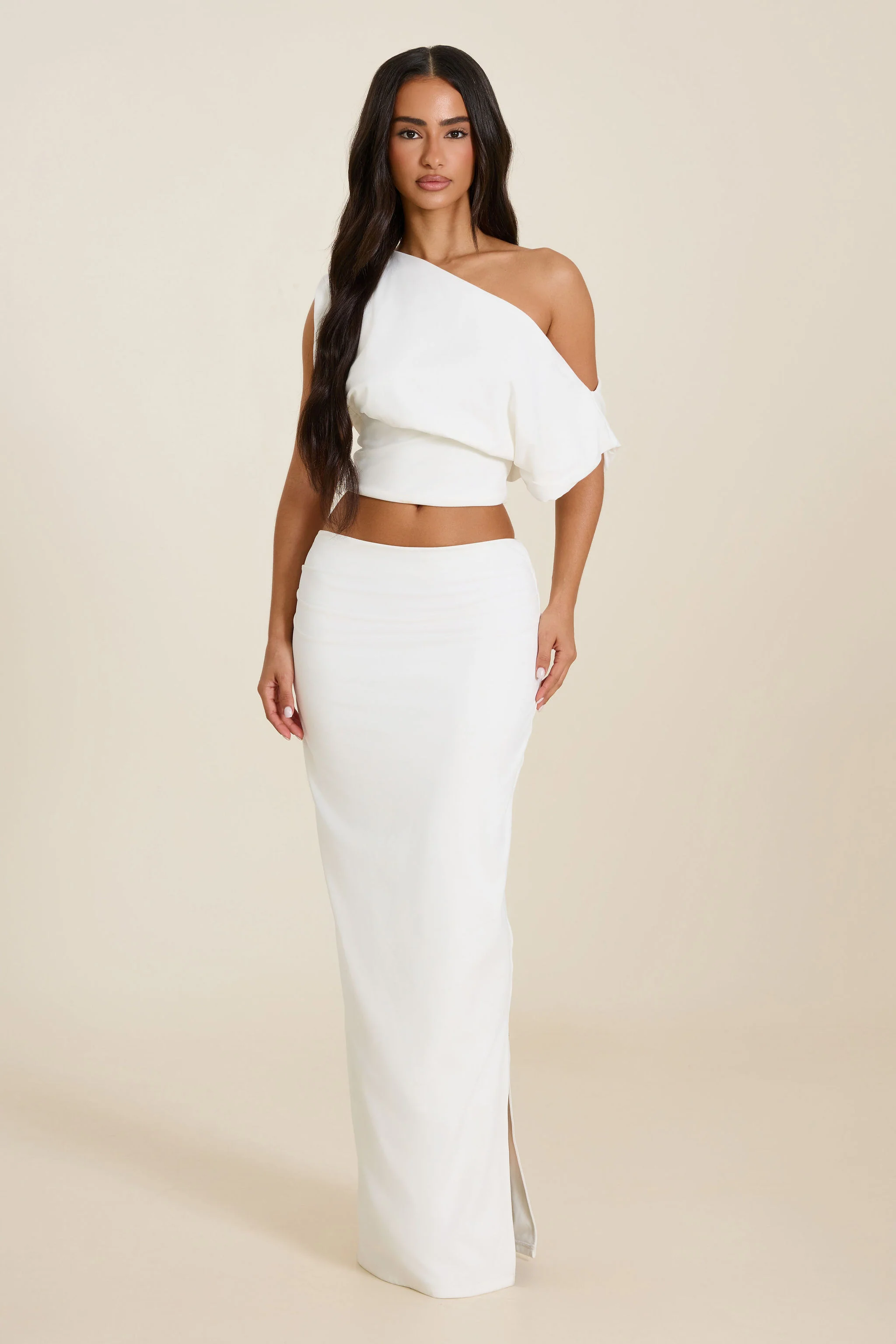 The Samira Maxi Skirt Set in White