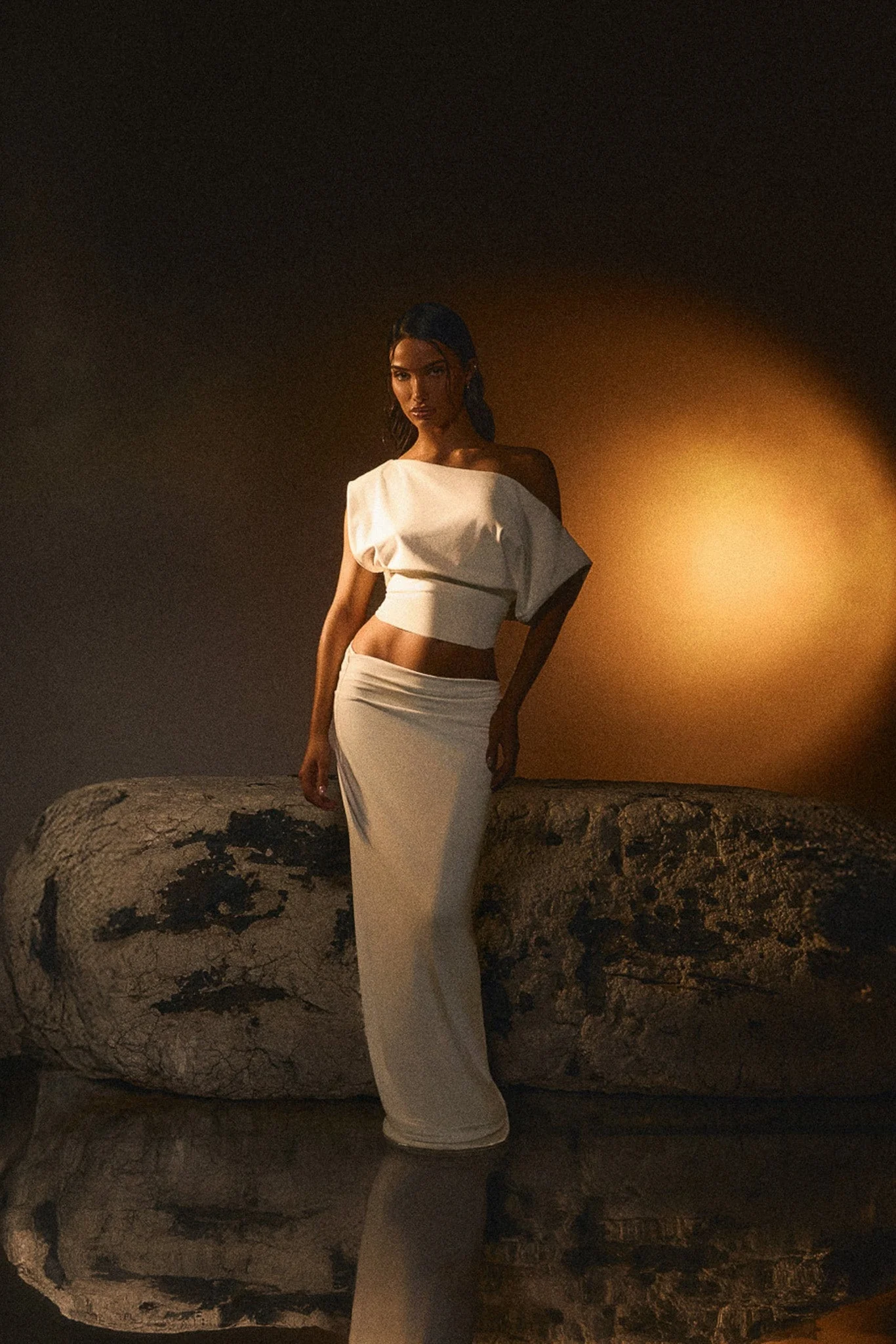 The Samira Maxi Skirt Set in White