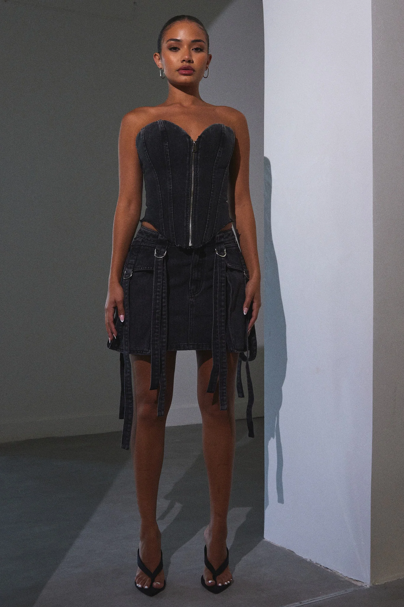 Cargo skirt in Dark Wash