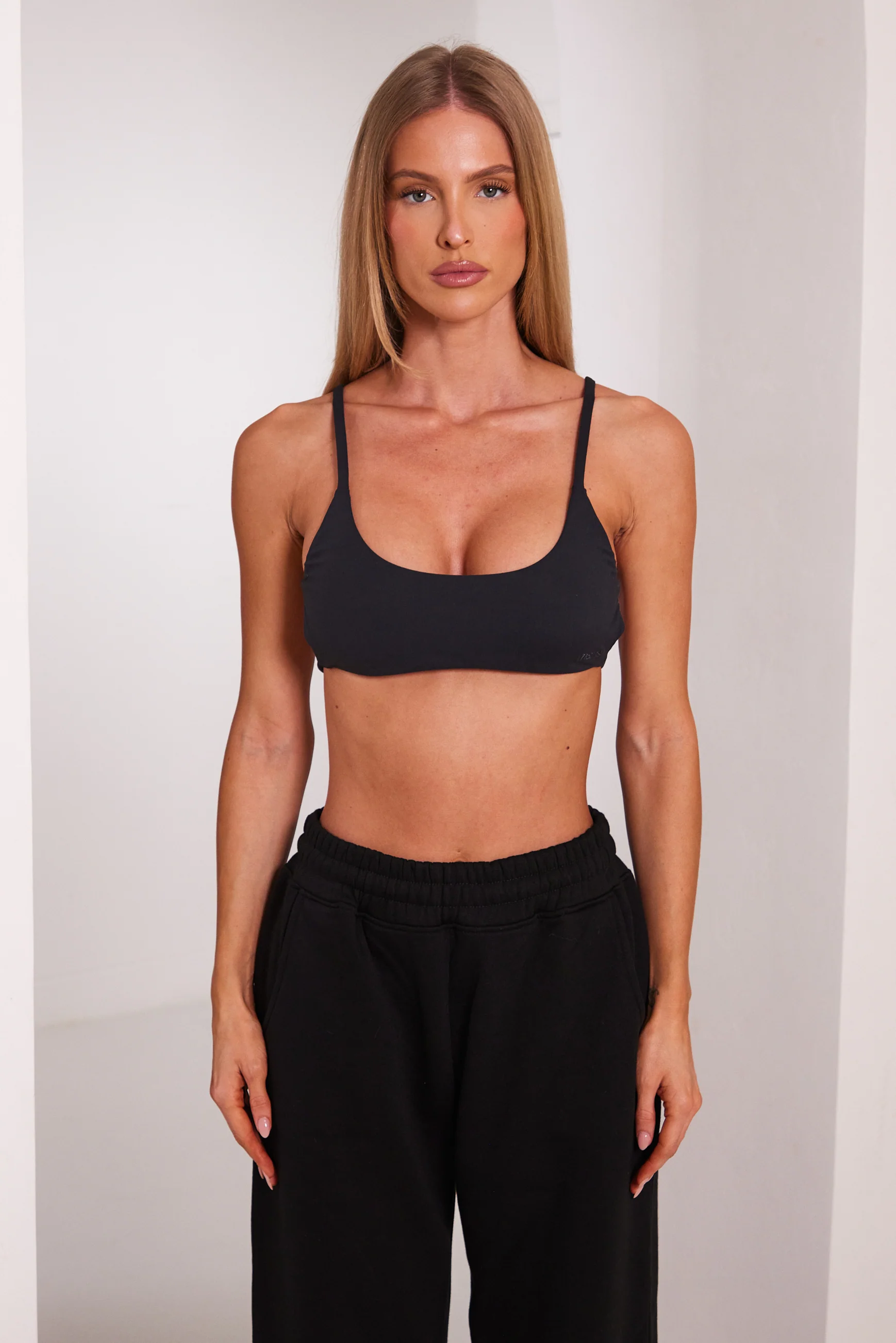 Double Strap Sculpt Bralet in Black
