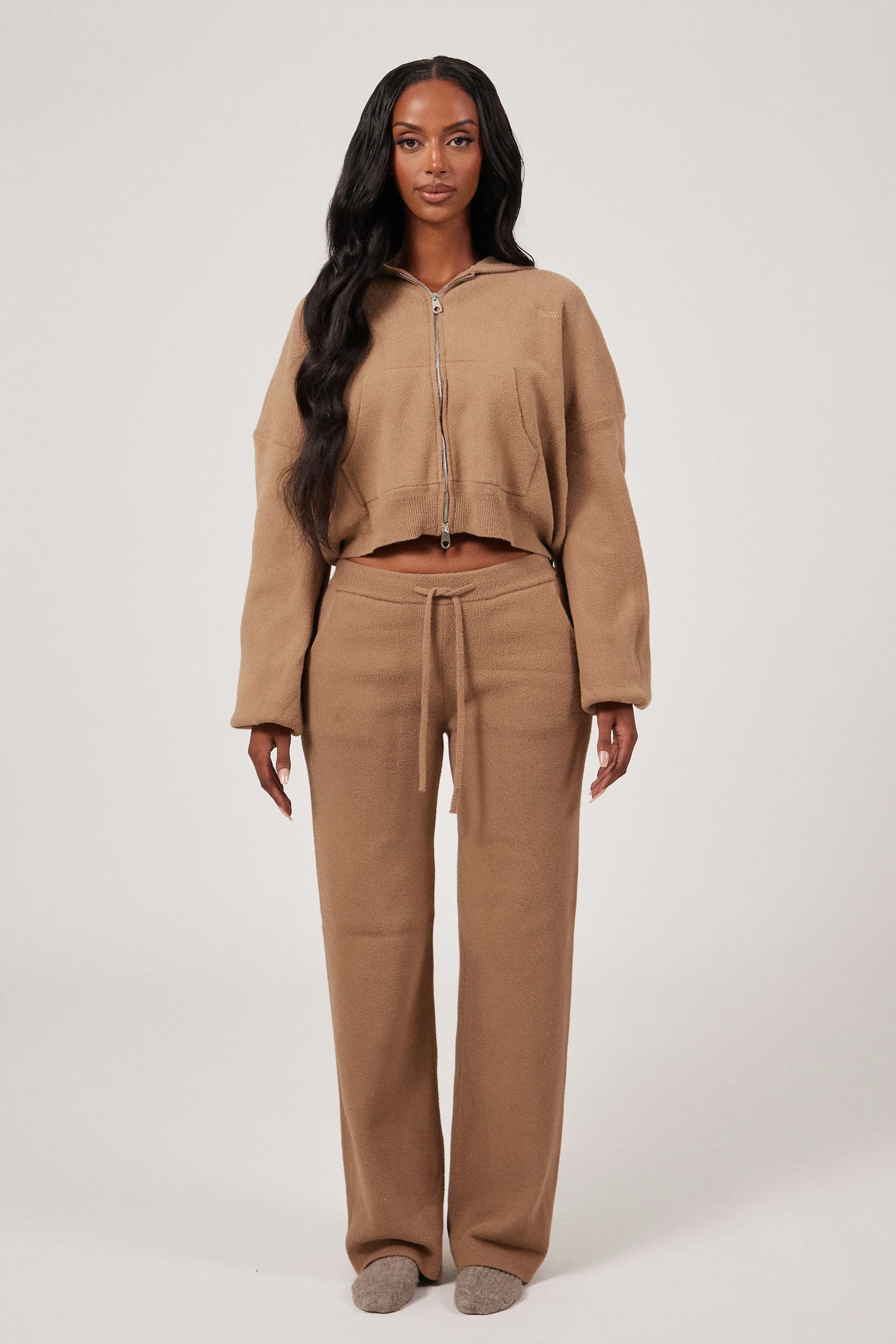The Mars Soft Knit Straight Leg Joggers in Mocha
