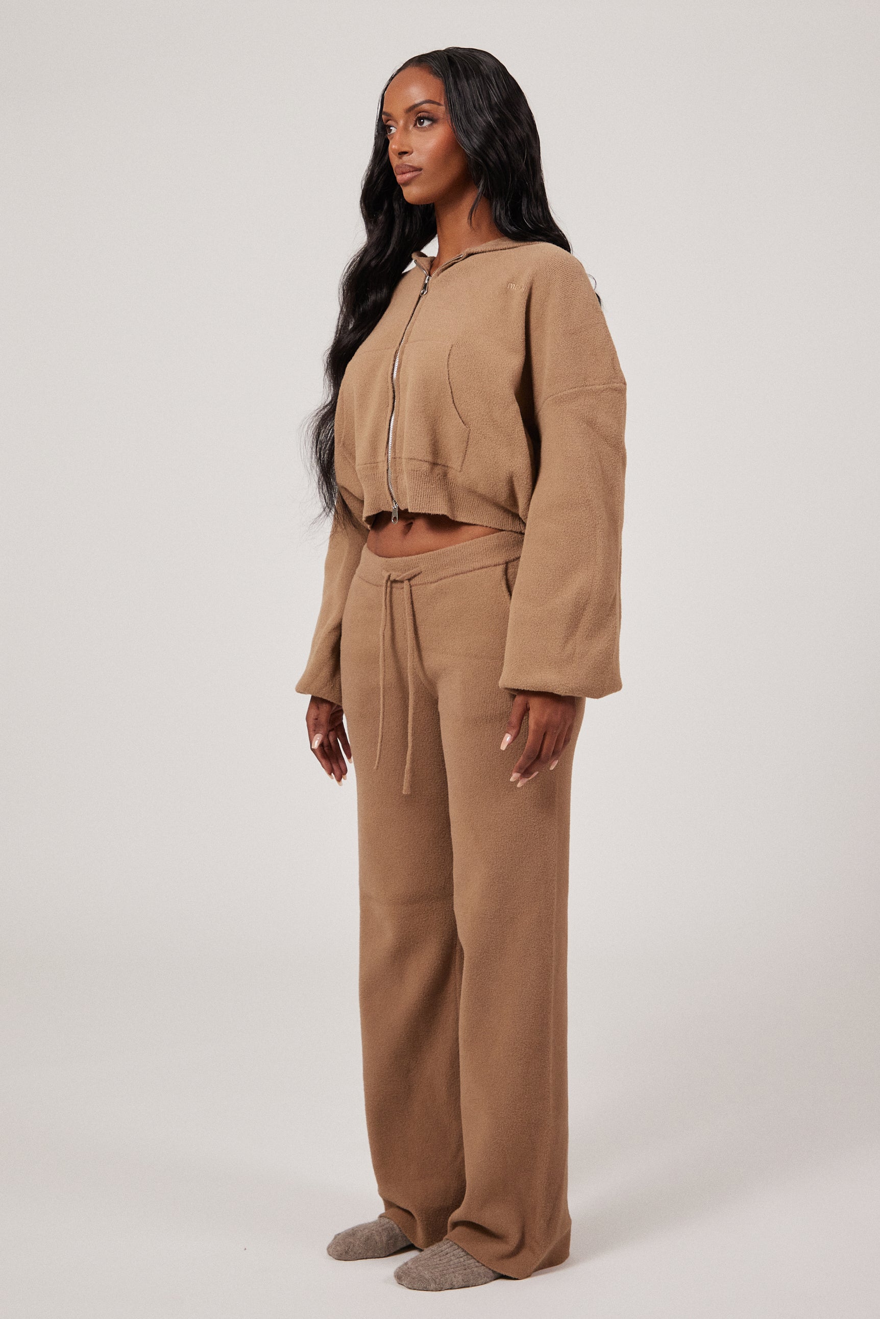 The Mars Soft Knit Straight Leg Joggers in Mocha
