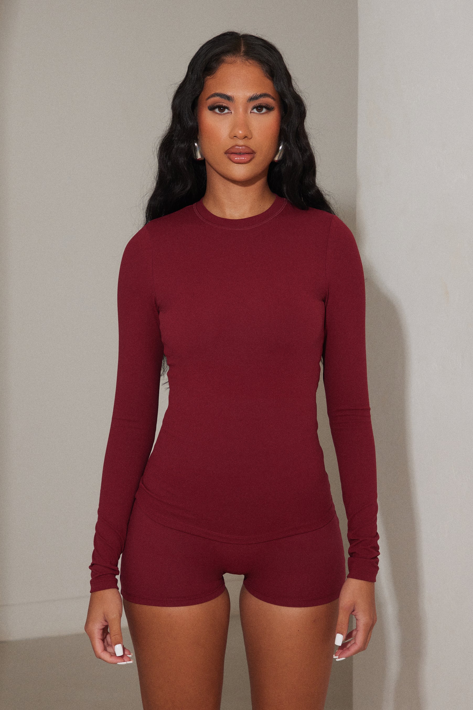 The Sculpt Shorts in Wine