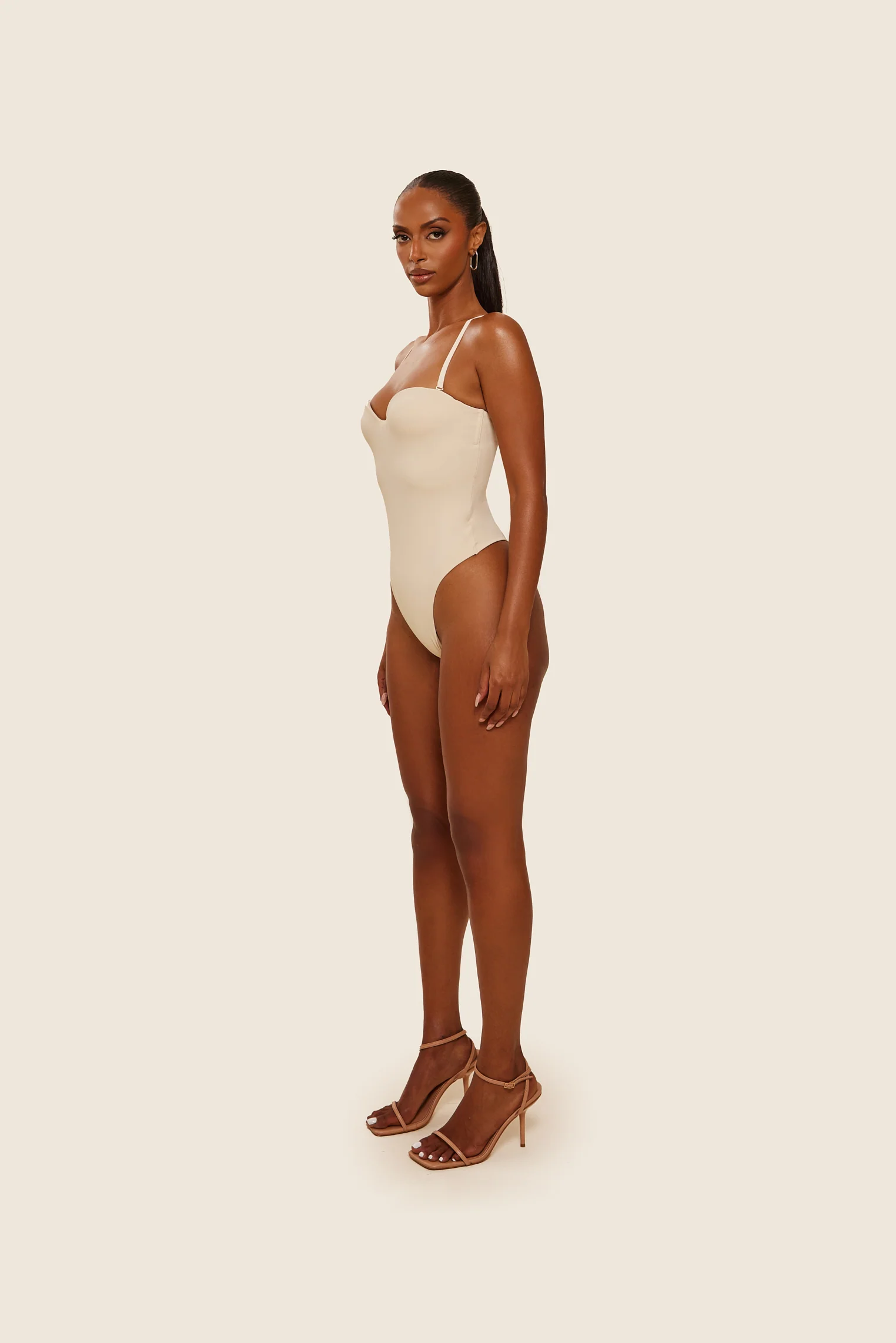 The Sculpt Bodysuit in Stone