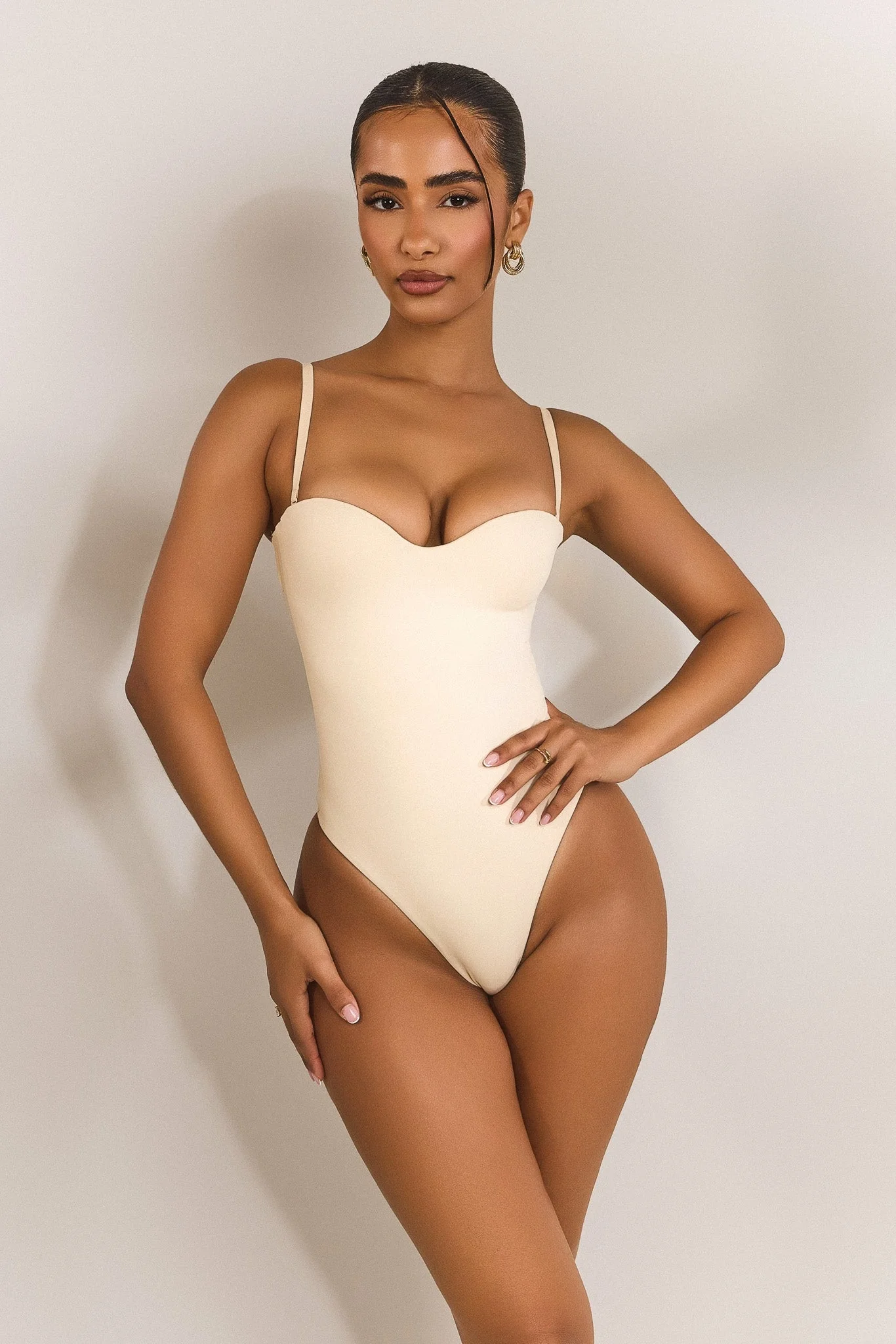 The Sculpt Bodysuit in Stone