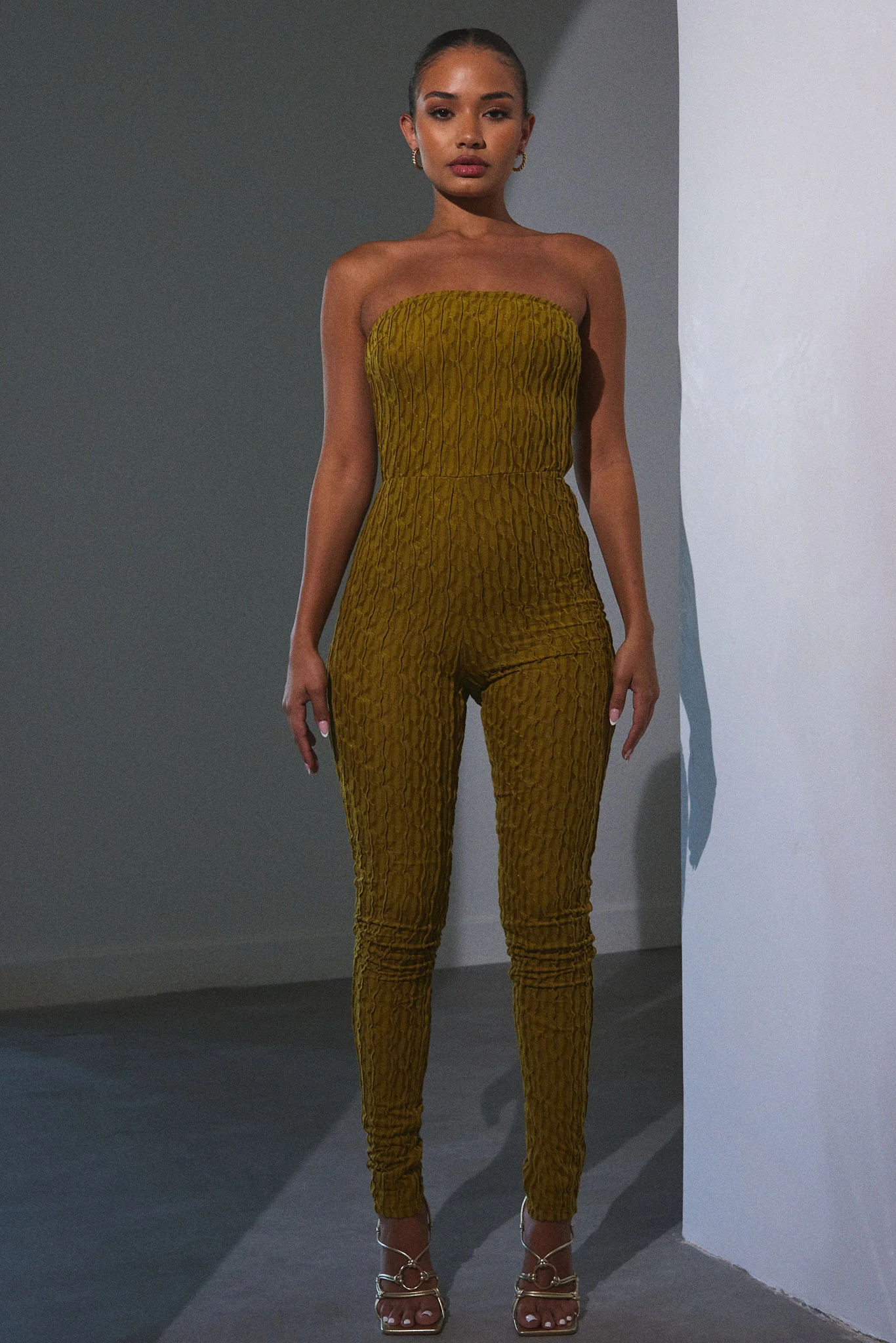9121-the-textured-bandeau-jumpsuit-in-olive-1.webp The Textured Bandeau Jumpsuit in Olive