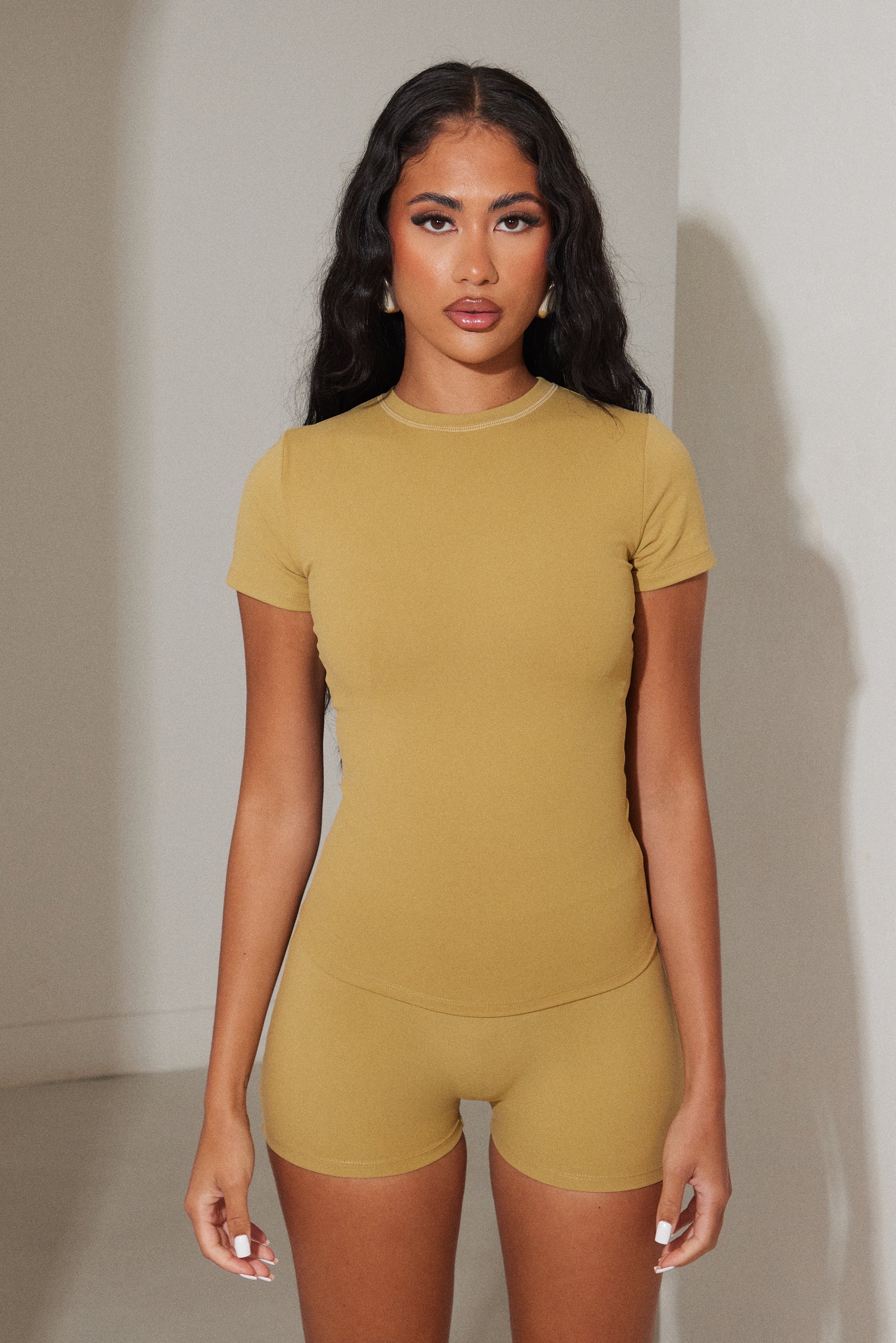 9470-the-sculpt-short-sleeve-tee-in-khaki-6.jpg The Sculpt Short Sleeve Tee in Khaki