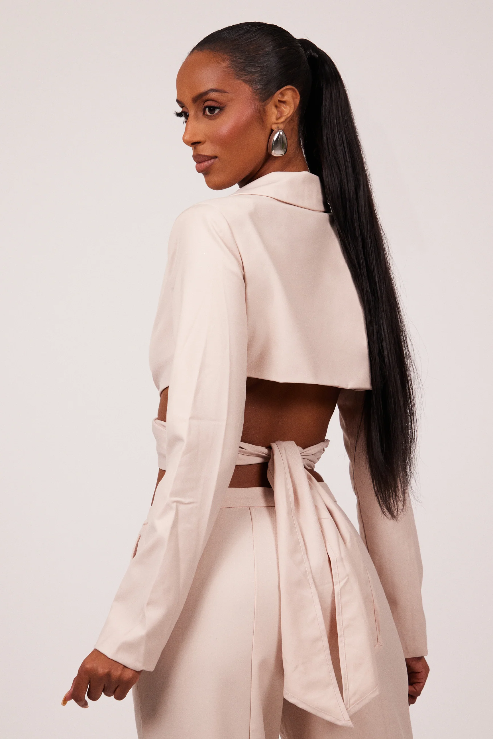 The Thea Blazer in Pink Nude
