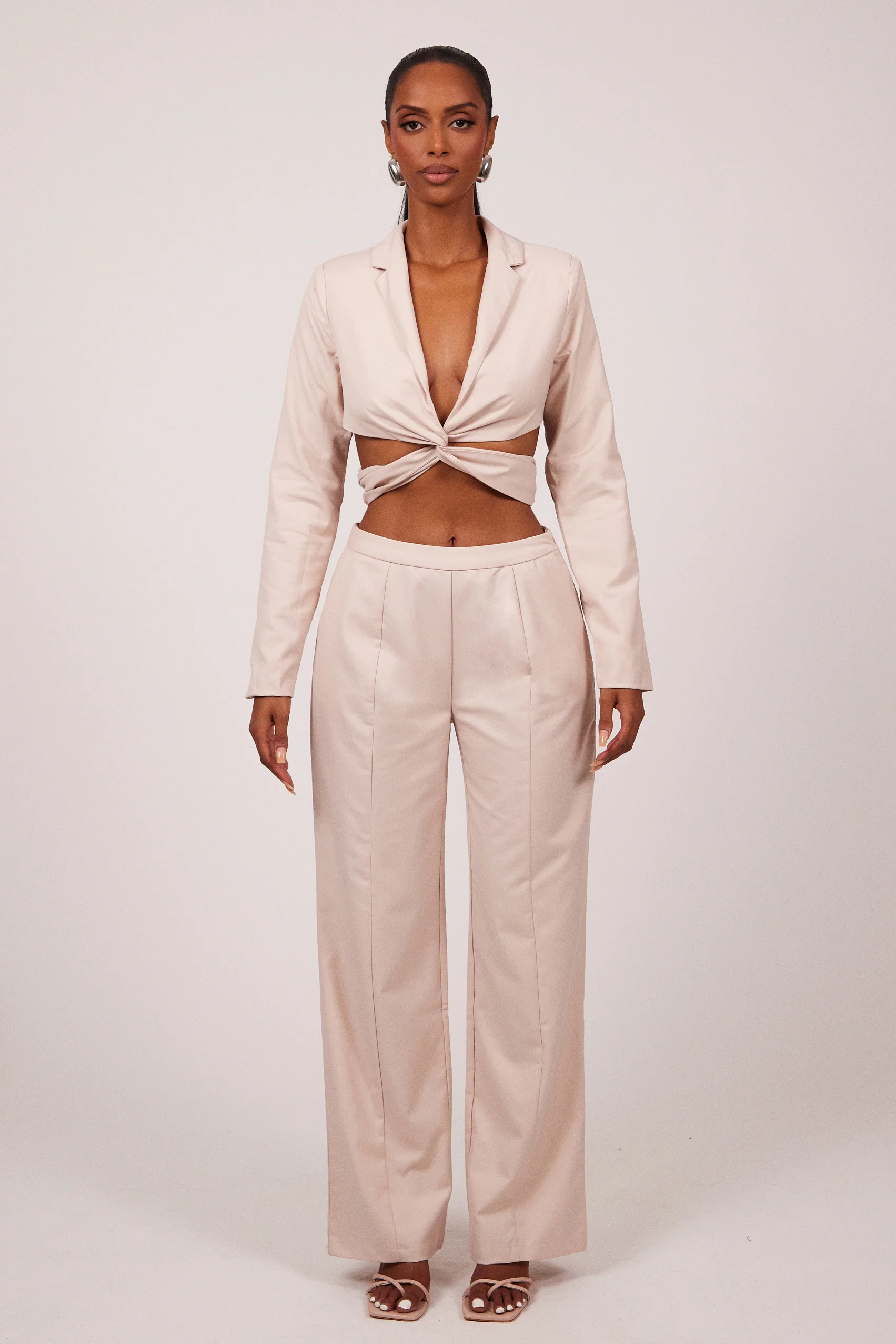 The Thea Blazer in Pink Nude
