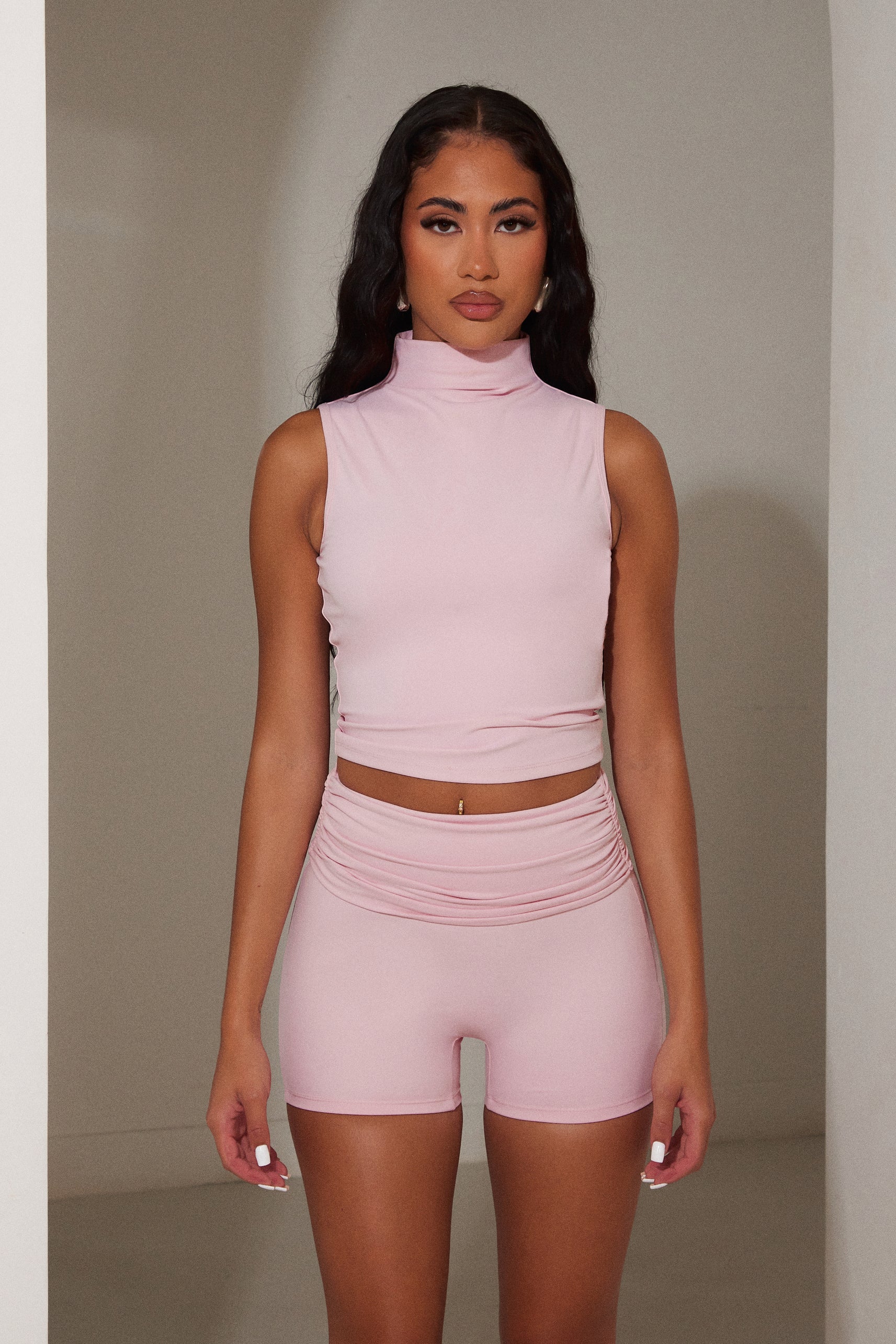 9657-the-sculpt-high-neck-top-in-baby-pink-1.jpg The Sculpt High Neck Top in Baby Pink