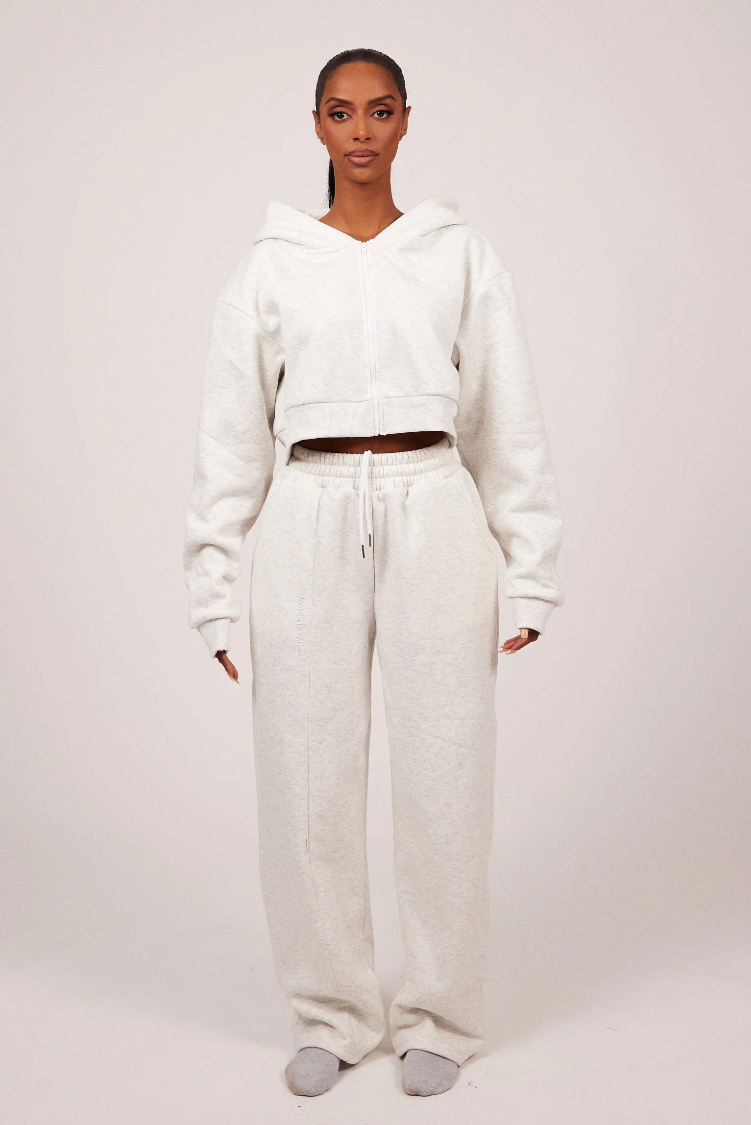 The Essentials Cropped Jacket in Marl Grey