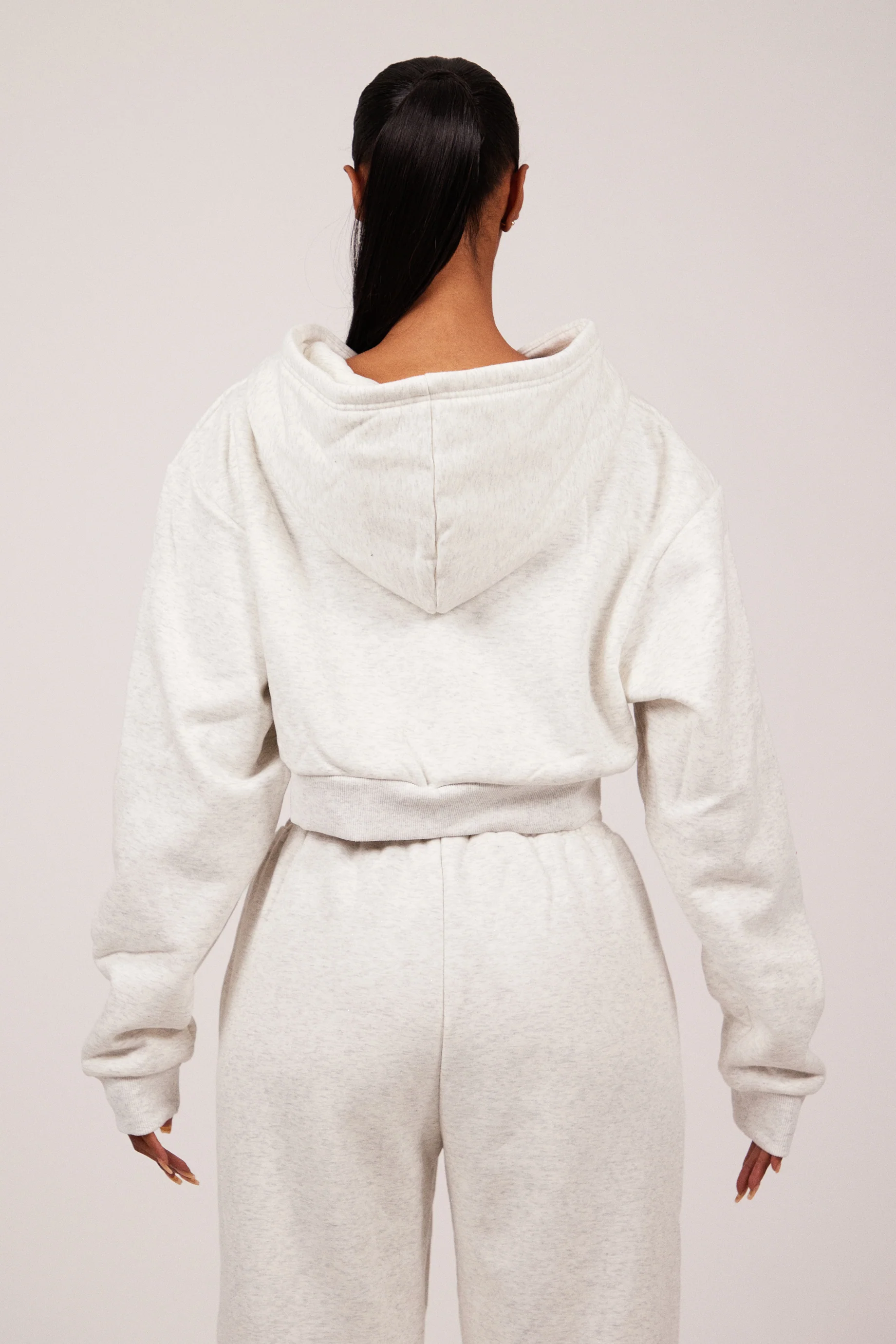 The Essentials Cropped Jacket in Marl Grey