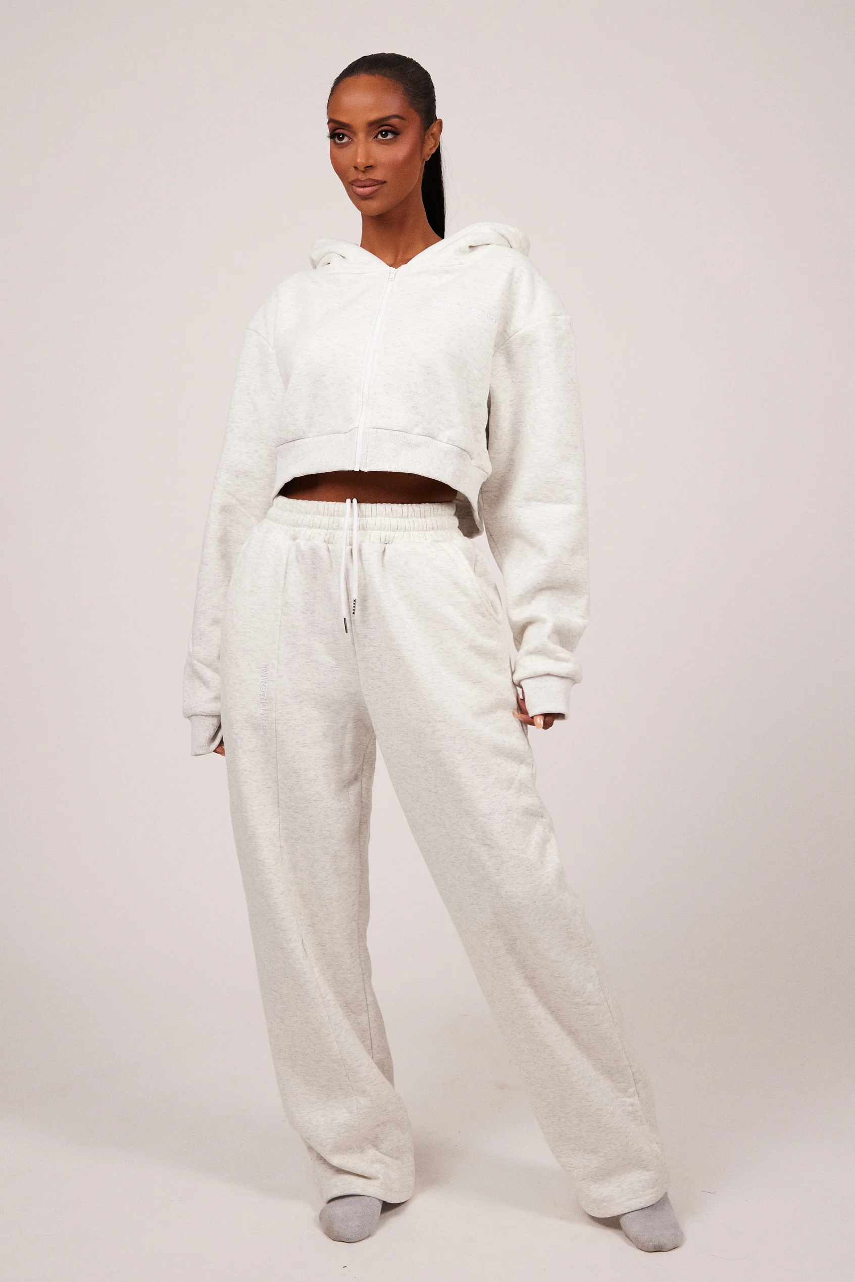The Essentials Cropped Jacket in Marl Grey